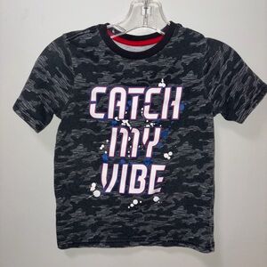 365 Kids black camo tee catch my vibe boys 7